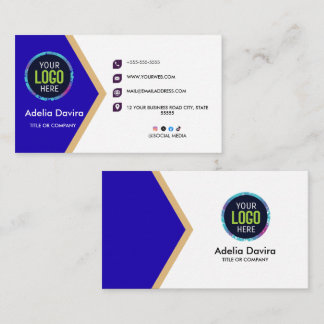 Carte De Visite Modern Blue Gold Professional Business Card