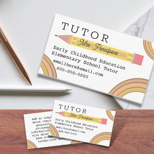 Carte De Visite Modern Boho Rainbows Tutor Teacher