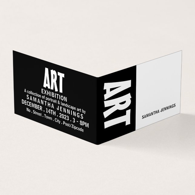 Carte De Visite Modern Bold, Artist Exhibition, Détail (Extérieur)