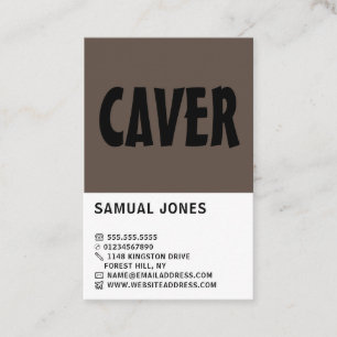 Carte De Visite Modern Bold, Cave Explorer, Sportperson