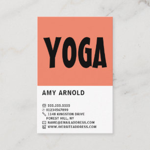 Carte De Visite Modern Bold, Instructeur de Yoga