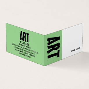 Carte De Visite Modern Bold, professeur d'art, détails