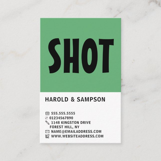 Carte De Visite Modern Bold, Snooker Club, Pool/Snooker Player (Devant)