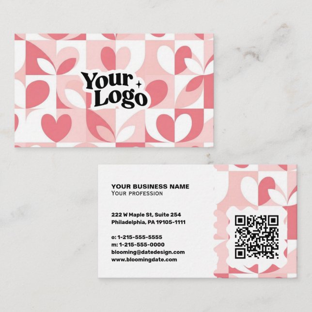 Carte De Visite Modern Business Card – Qr code & logo (Devant / Derrière)