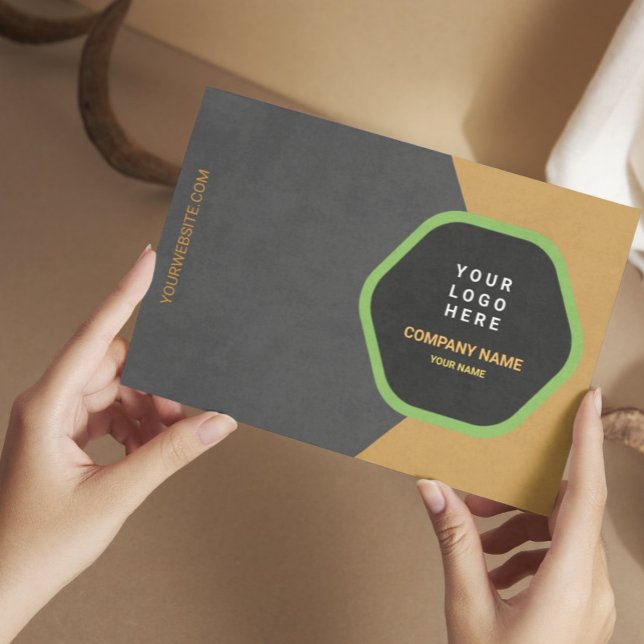 Carte De Visite Modern Charcoal & Gold Design (Créateur téléchargé)