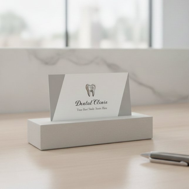 Carte De Visite Modern Dental Clinic Logo QR Code Dentist (Créateur téléchargé)