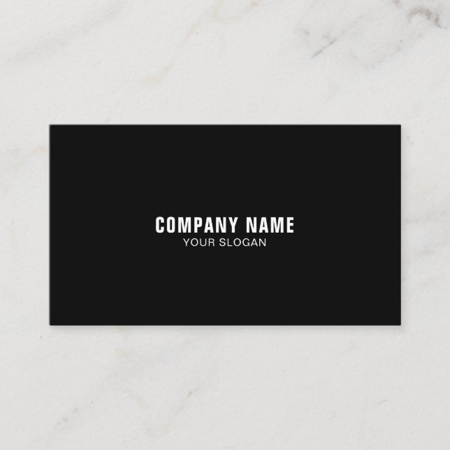 Carte De Visite Modern Elegant Black White Simple Company (Devant)