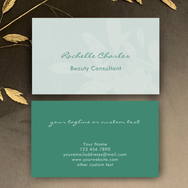 Carte De Visite Modern Elegant Botanical Green Beauty Professional (Personalize this beautiful green business card template. Elegant eucalyptus botanical unique design.)