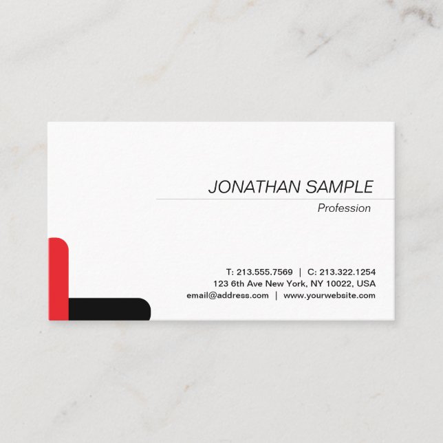 Carte De Visite Modern Elegant Minimalist Design Trendy Plain (Devant)