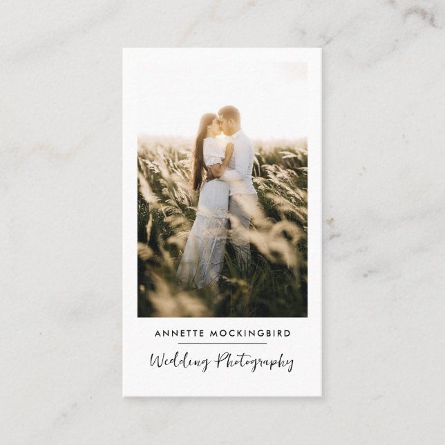 Carte De Visite Modern Elegant  Photo Wedding Photography Script (Devant)