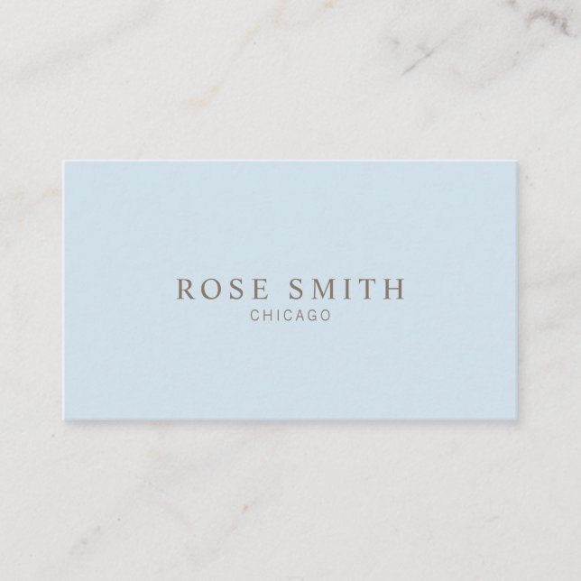Carte De Visite Modern Elegant Professional Baby Blue (Devant)