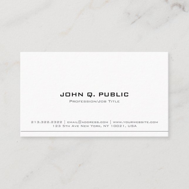 Carte De Visite Modern Elegant Simple Professional Template (Devant)