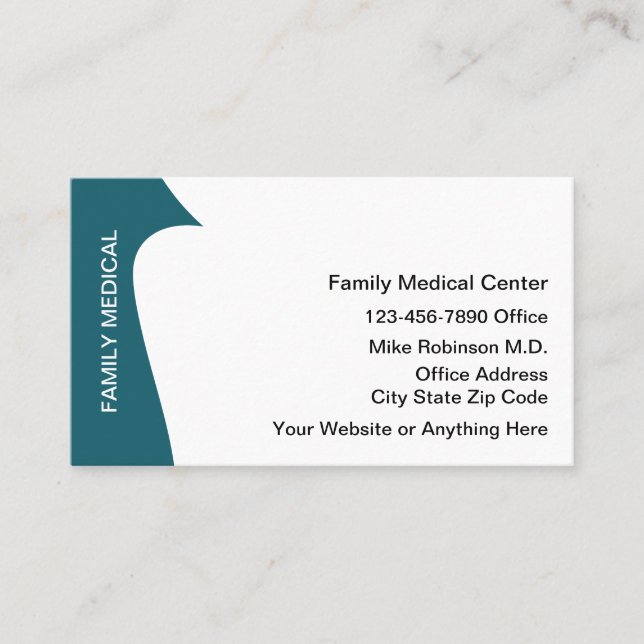 Carte De Visite Modern Family Medical Practice  (Devant)