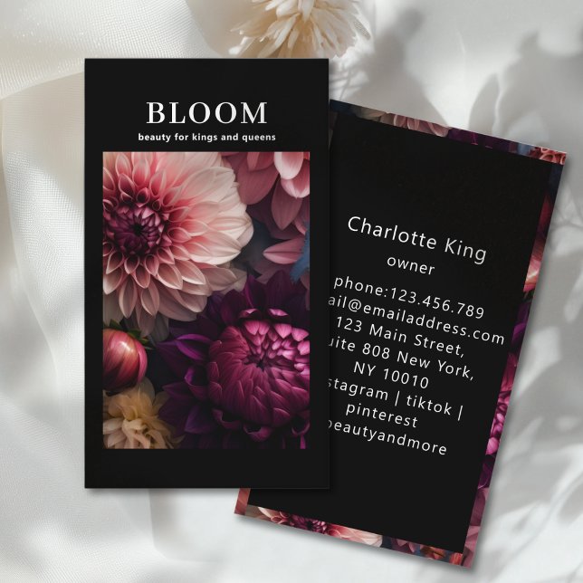 Carte De Visite Modern Flower Salon (Modern Flower Business Card)