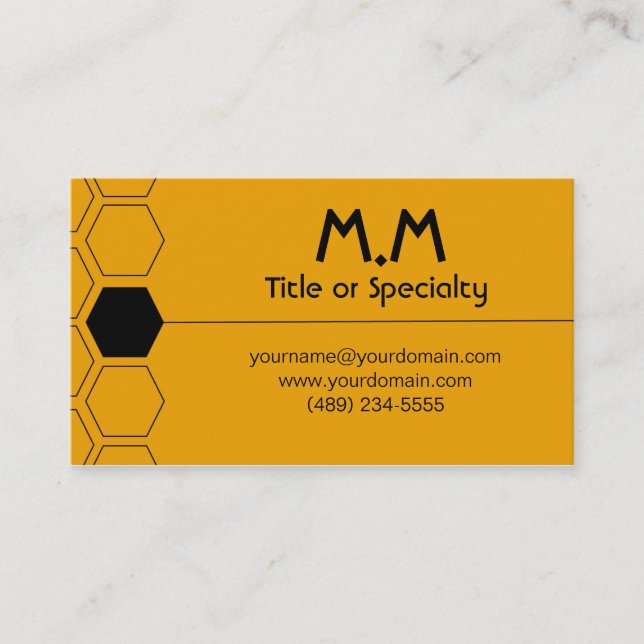 Carte De Visite Modern geometric black and yellow (Devant)