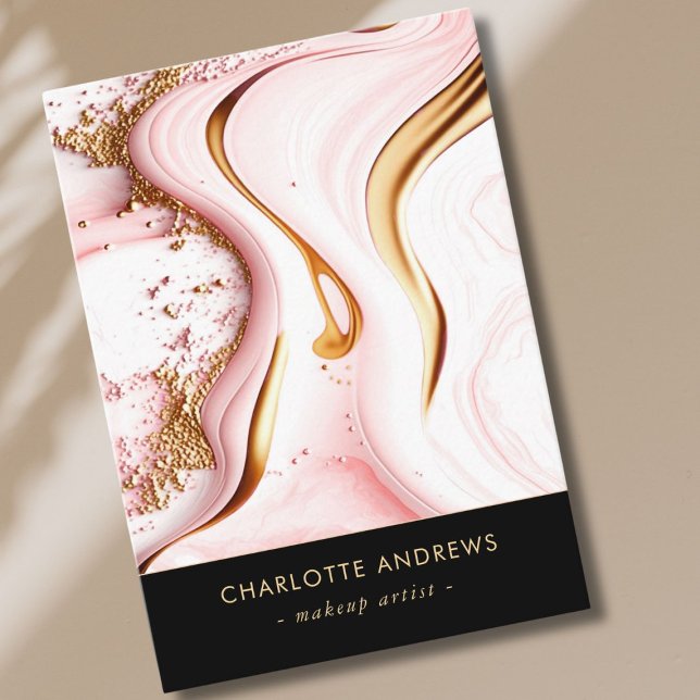 Carte De Visite Modern Glitter Gold Marble Salon (Modern Glitter Gold Marble Salon Business Card)