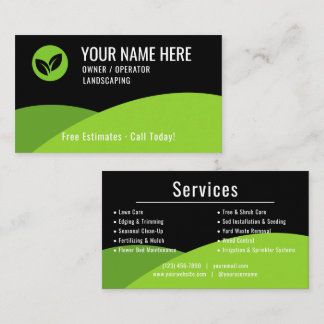 Carte De Visite Modern Lawn Care Landscaping Business