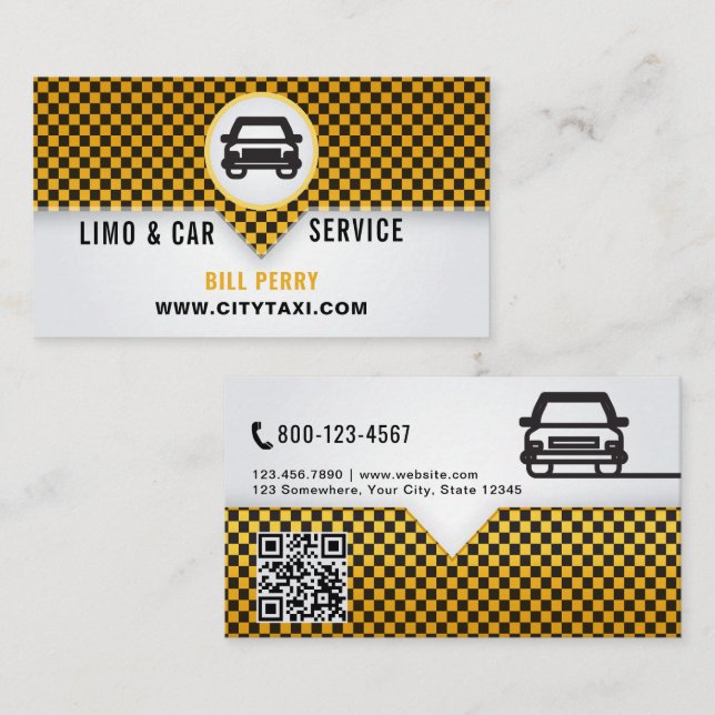 Carte De Visite Modern Limo & Car Service Logo Design (Devant / Derrière)