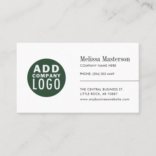 Carte De Visite Modern Logo Minimalist Employees Custom (Devant)
