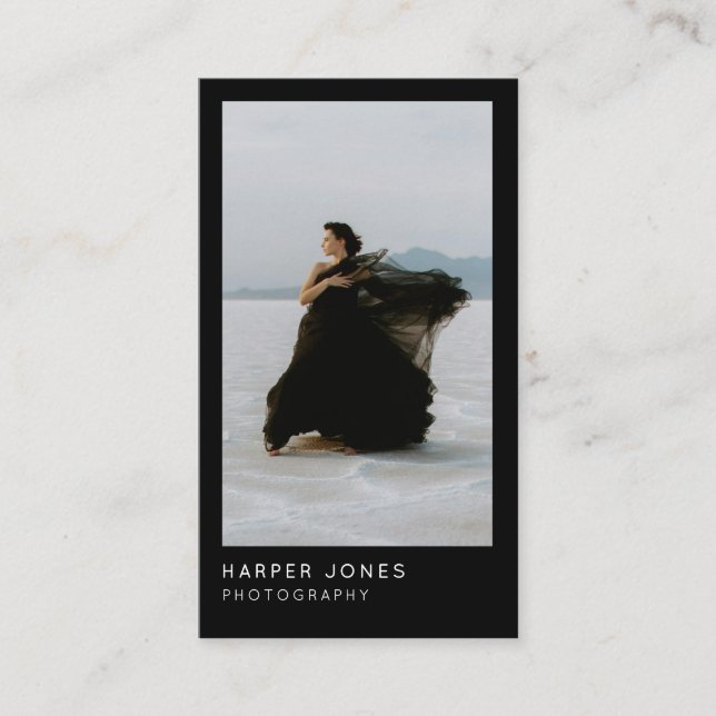 Carte De Visite Modern Minimal Professional 2 Photo QR Code (Devant)