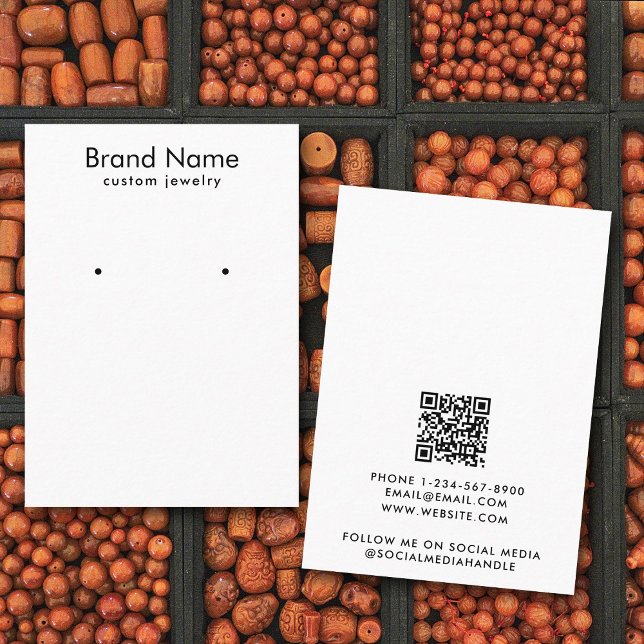 Carte De Visite Modern Minimalist Black White Jewelry Display Card (Modern Minimalist Black White Jewelry Display Card)
