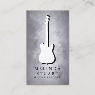 Carte De Visite Modern Minimalist Chic Musician Guitar Teacher Bus