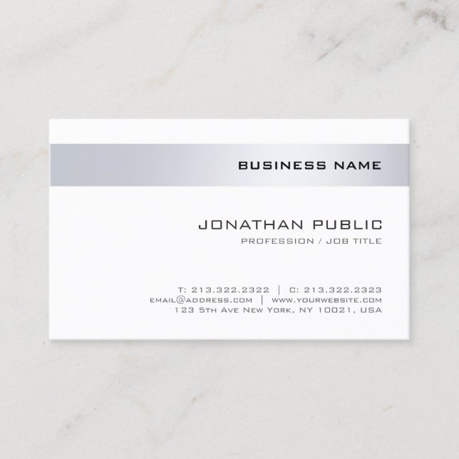 Carte De Visite Modern Minimalist Design Trendy Company élégante (Devant)