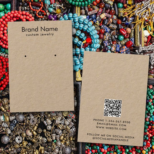 Carte De Visite Modern Minimalist Kraft Jewelry Display Card (Modern Minimalist Kraft Jewelry Display Card)