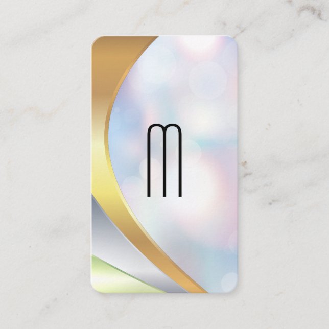 Carte De Visite Modern Minimalist Monogram | Boke (Devant)