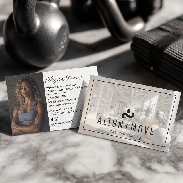 Carte De Visite Modern Minimalist Photos Personal Trainer & Coach (Modern Minimalist Photos Personal Trainer & Coach Business Card)