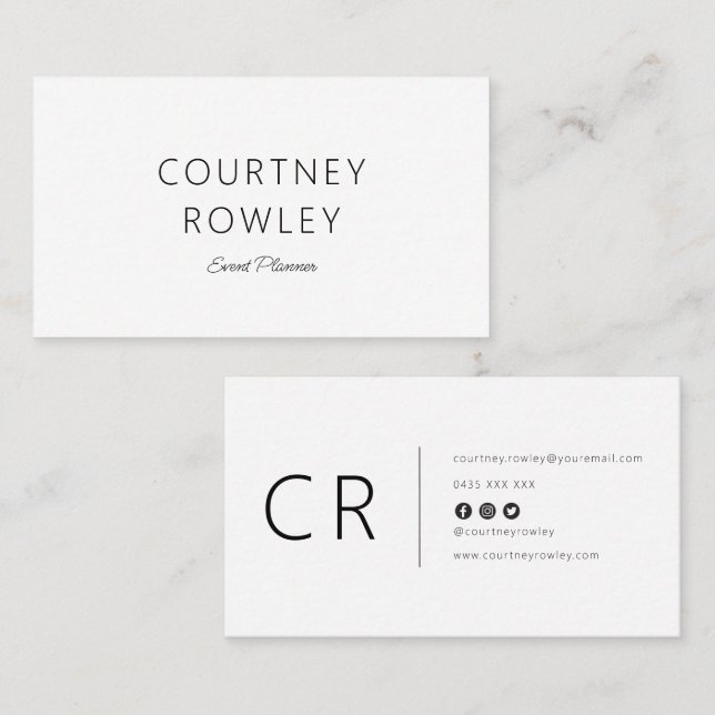 Carte De Visite Modern minimalist professional business card (Devant / Derrière)