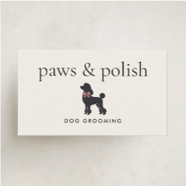 Carte De Visite Modern Neutral Dog Groomer | Editable