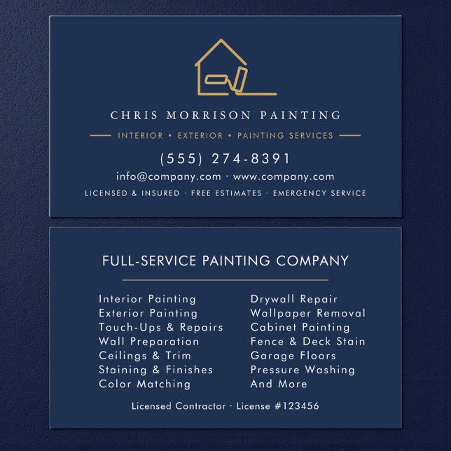 Carte De Visite Modern Painter Painting Company Business Card (Créateur téléchargé)