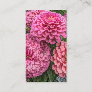Carte De Visite Modern Pink Dahlias