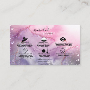 Carte De Visite Modern Pink Gold Aquarelle Huile Soin  Voiture Ent