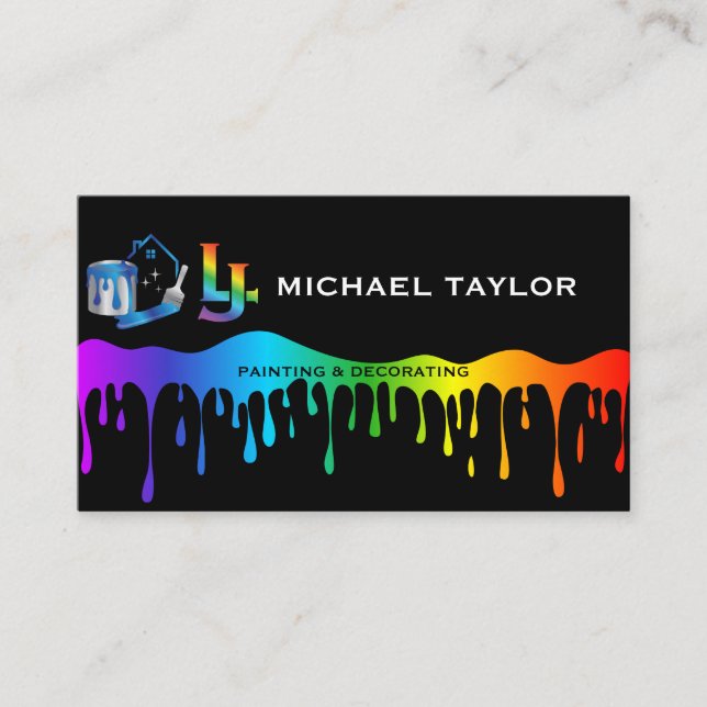 Carte De Visite Modern Professional Painting Service Decoration (Devant)