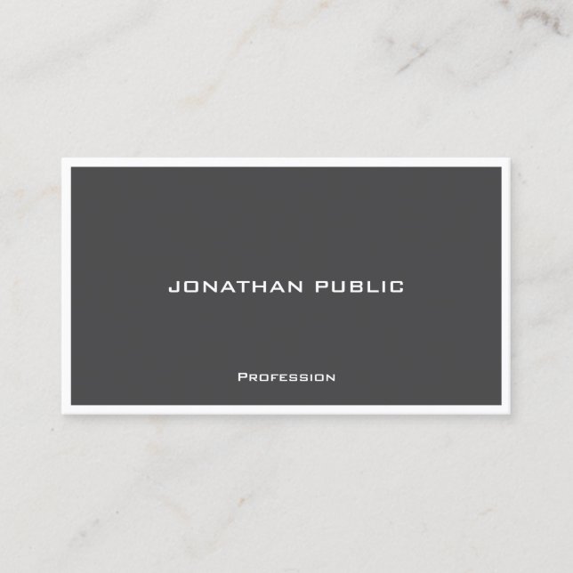 Carte De Visite Modern Simple Elegant Black And White Template (Devant)