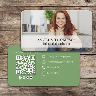 Carte De Visite Modern Simple Minimalist Photo Connect QR Code