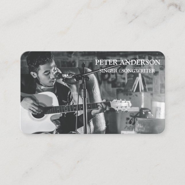 Carte De Visite Modern Simple Singer Musician Photography (Devant)