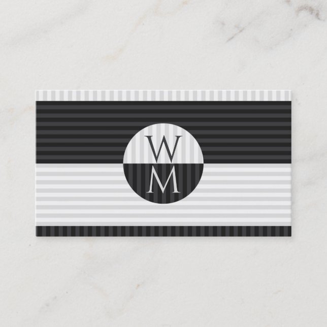 Carte De Visite Modern Striped Contrast (Devant)