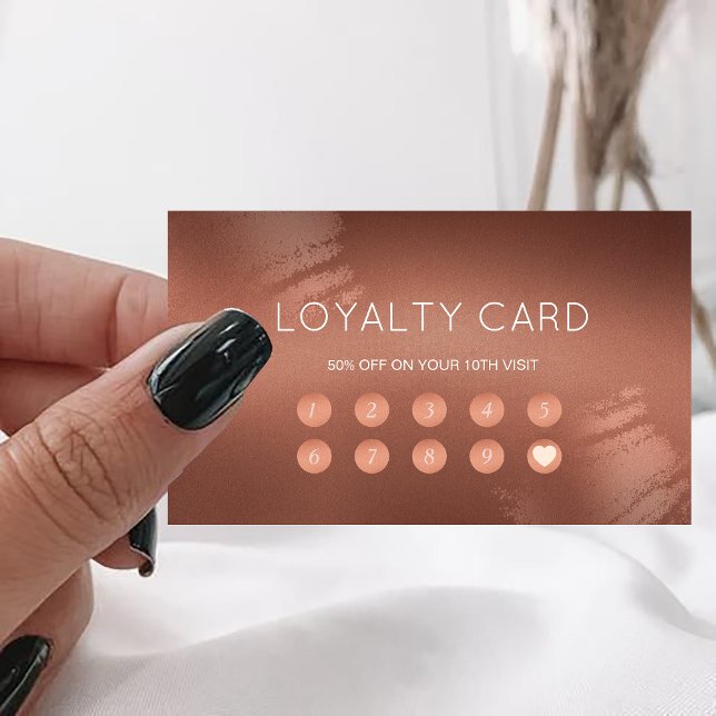 Carte De Visite Modern Stylish Bronze Logo Customer Loyalty (Modern Stylish Bronze Logo Customer Loyalty Business Card)