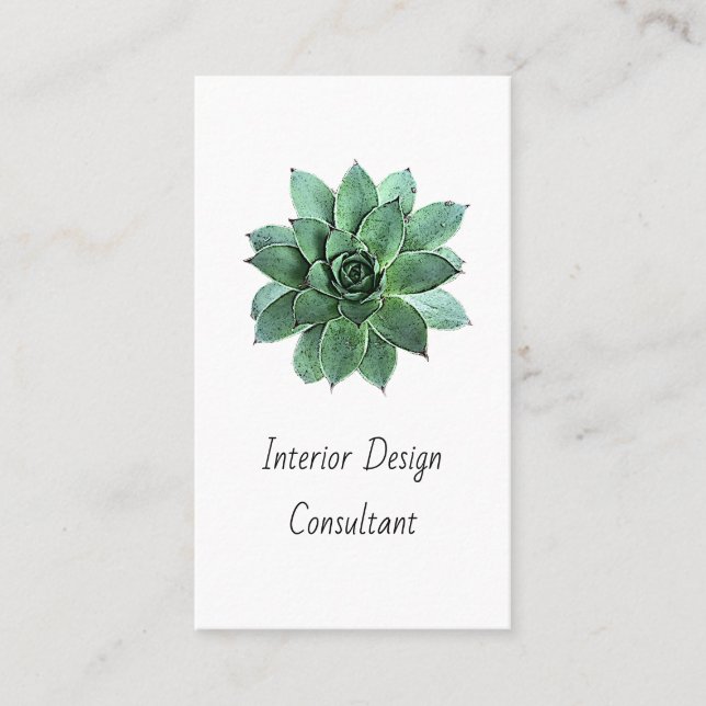 Carte De Visite Modern Succulent Boho Botanical QR code  (Devant)