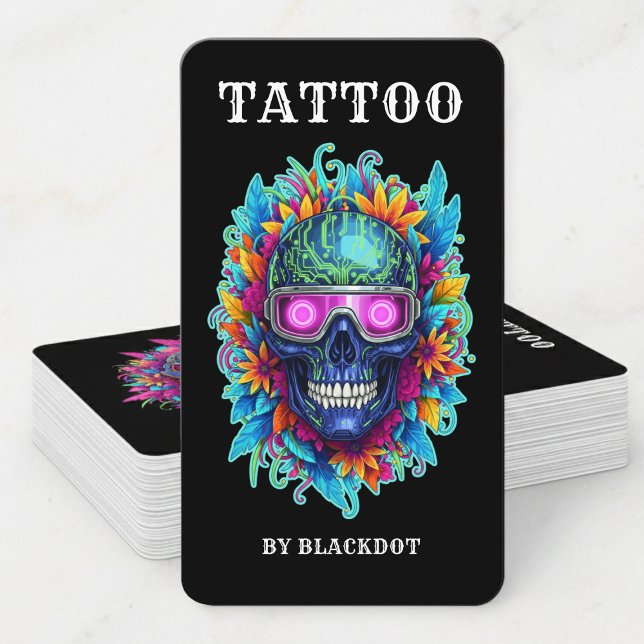 Carte De Visite Modern Tattoo Studio Design Tattoo Shop Style (Créateur téléchargé)
