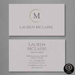 Carte De Visite Modern Taupe Gray Logo Business Branding