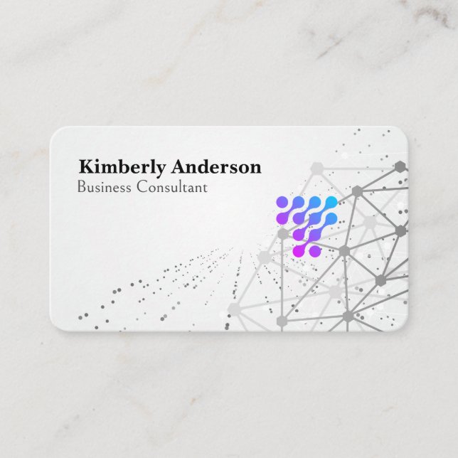 Carte De Visite Modern Tech Networking Background (Devant)