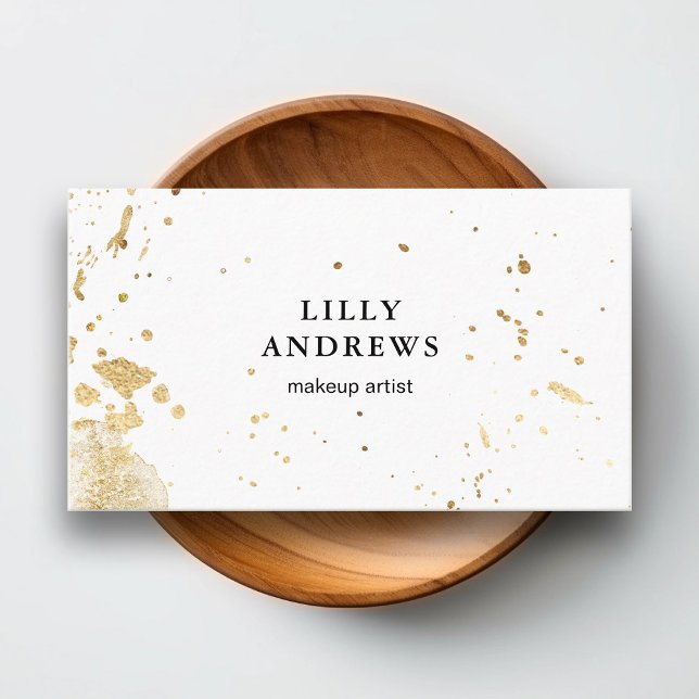 Carte De Visite Modern Watercolour Weiss, noir, or (Créateur téléchargé)