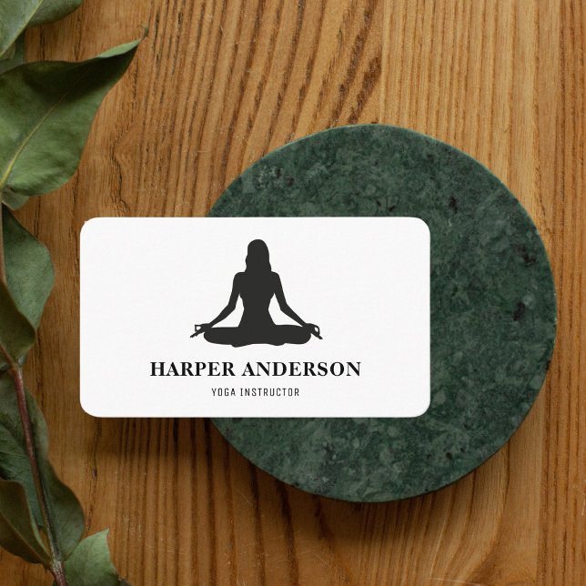 Carte De Visite Modern Yoga Instructeur Professionnel Logo Busines (Créateur téléchargé)