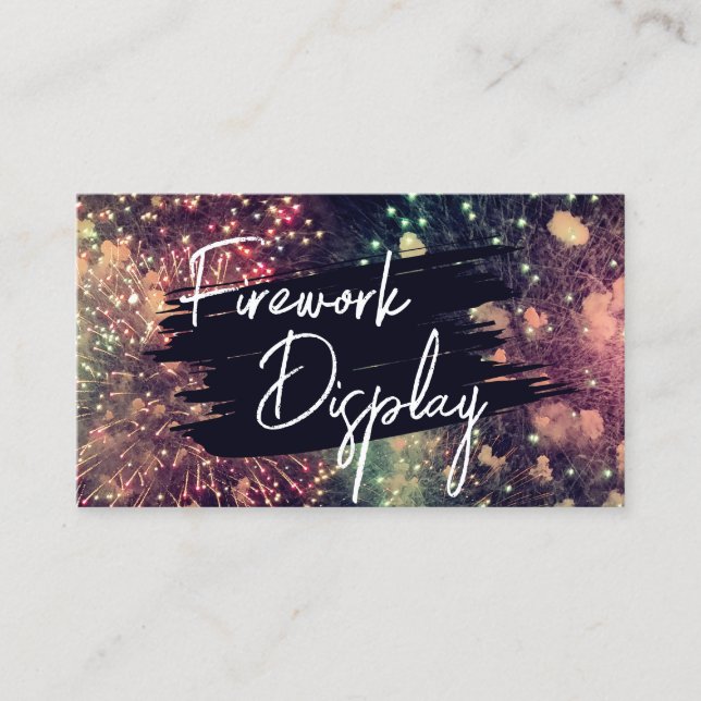 Carte De Visite Moderne Ajouter votre QR Code Firework Display Com (Devant)