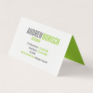 Carte De Visite Moderne amusant blanc citron vert plié