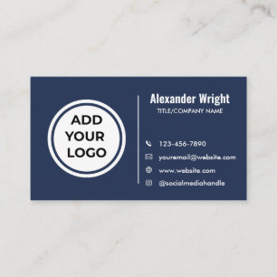 Carte de visite moderne avec logo Royal Indigo
